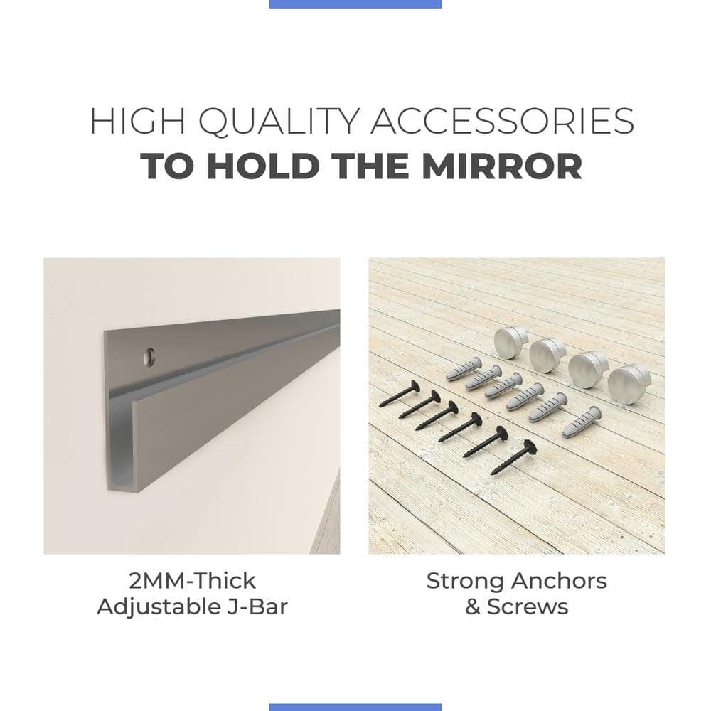 36 x 60 Inch Frameless Rectangular Wall Mirror