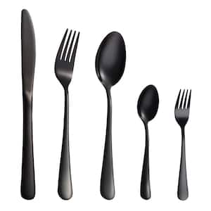 30-Piece 18/8 Black Stainless Steel Eating Utensils Set Knife Fork Spoon Set (Service for 6)