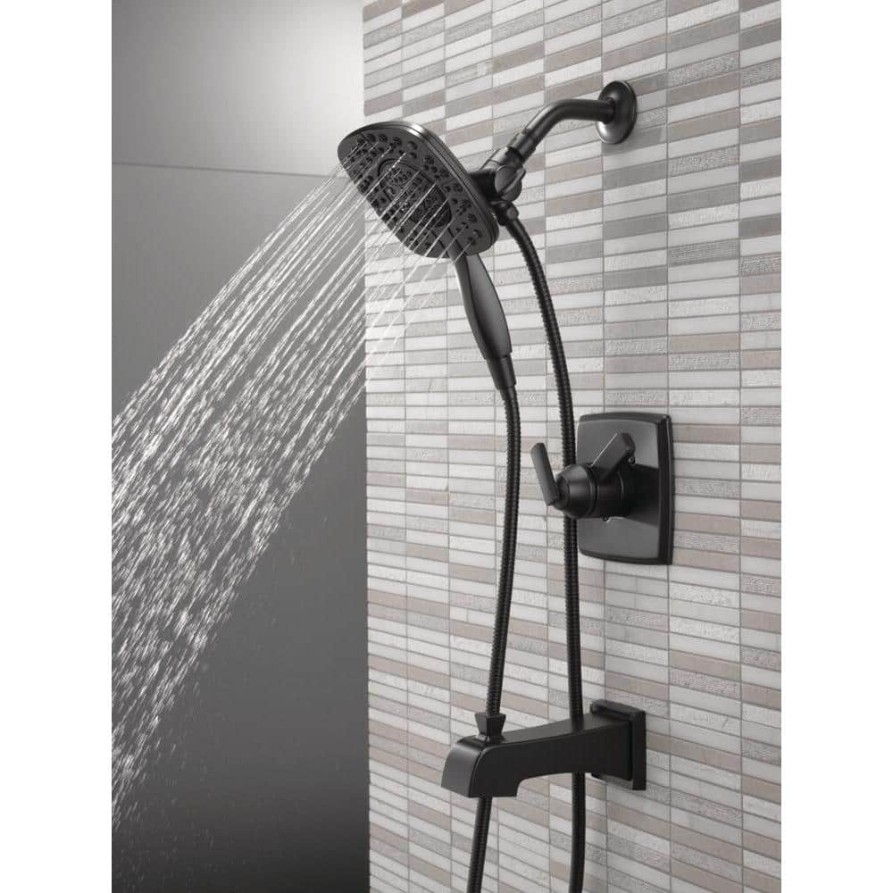 Matte Black Stainless Steel Dual-Function Tub and Shower Faucet Set