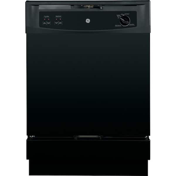 GE Front Control Under-the-Sink Dishwasher in Black, 64 dBA