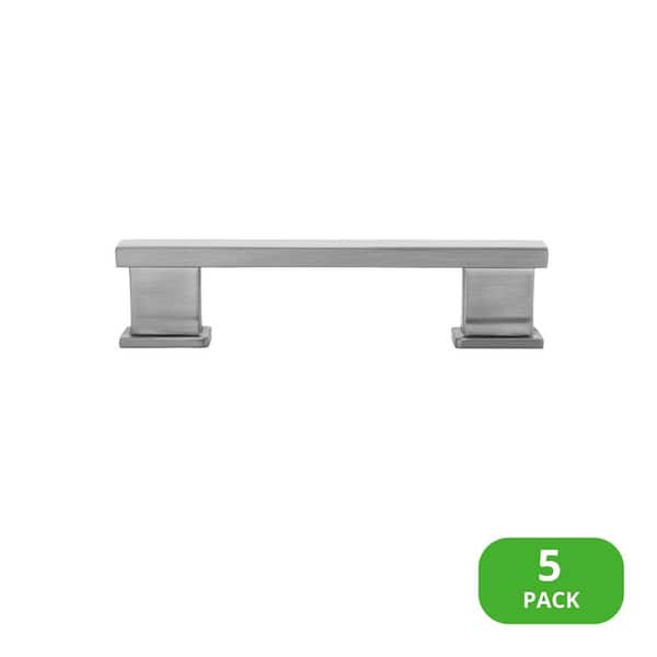 Sumner Street Home Hardware 5-Pack High Desert 3-1/2 in. (89 mm) Center-to-Center Classic Satin Nickel Bar Drawer Pull