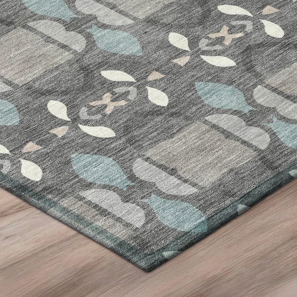 Chantille Machine Washable Indoor/Outdoor Abstract ACN2920 Gray 9 ft. x 12 ft. Area Rug