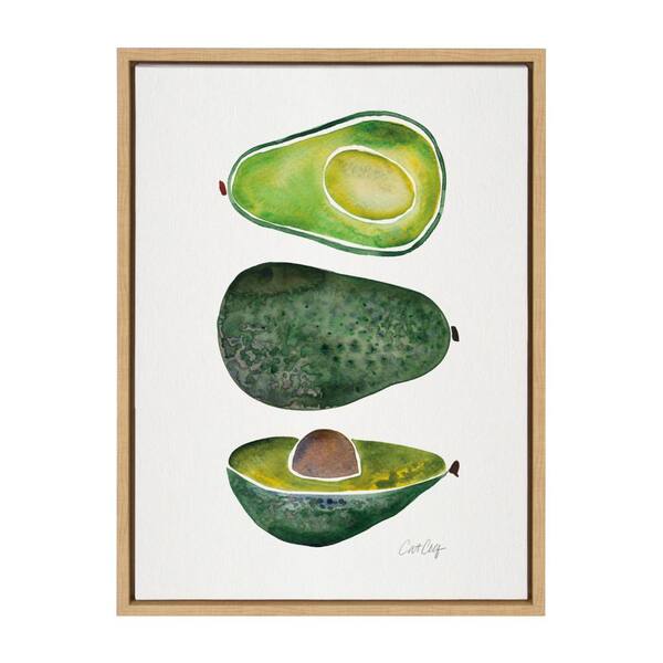 DesignOvation Sylvie "Avocado Slices" by Cat Coquillette Framed Canvas Wall Art