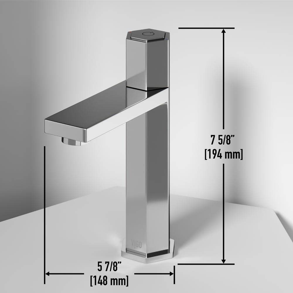 Modern Chrome Hexagonal Single-Hole Bathroom Faucet