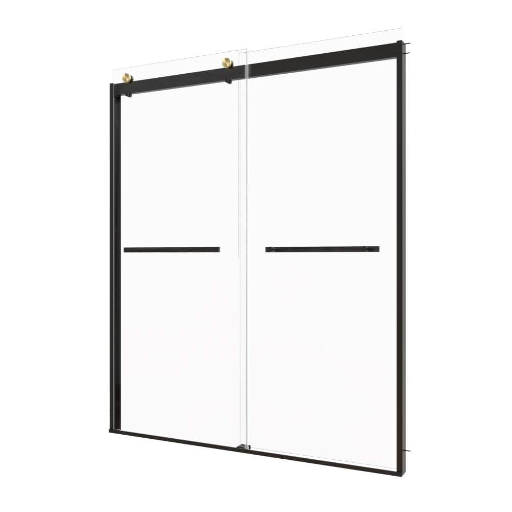 56-60 in. W x 74 in. H Dual Sliding Frameless Shower Door in Matte Black with 5/16 in. (8 mm) Clear Glass price history on PriceWatchPro