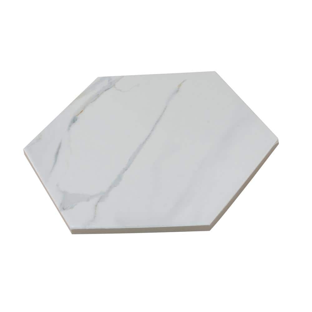 Splendor Matte White Porcelain Hexagon Tile for Wall and Floor