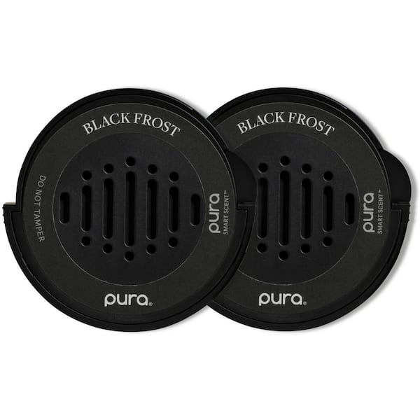 Pura Black Frost - Fragrance Refill for Car Diffuser - Up to 30-Days of Scent for Your Car Per Refill - (2) Pack - Black