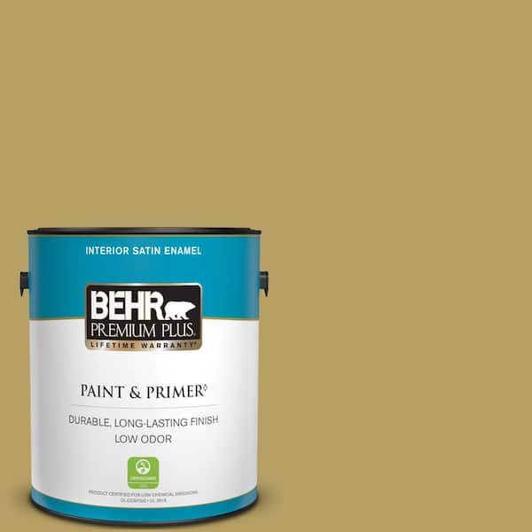 BEHR PREMIUM PLUS 1 gal. #PPU6-19 Chameleon Satin Enamel Low Odor Interior Paint & Primer