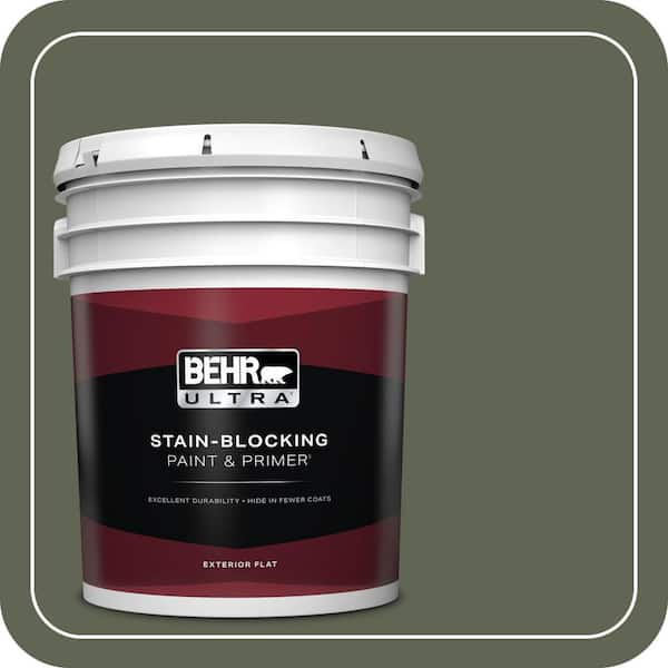 BEHR ULTRA 5 gal. #BXC-06 Amazon Foliage Flat Exterior Paint & Primer