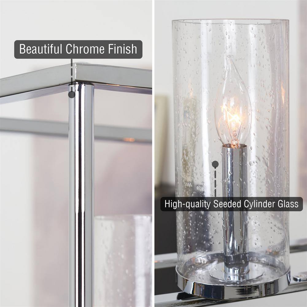 Keller 41'' Chrome Linear Island Light with Seeded Glass Shades