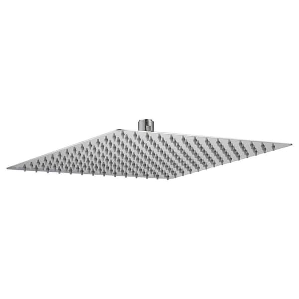 Unbranded 1-Spray Patterns with 2.5 GPM 16in. Ceiling Mount and Wall Mount Rain Fixed Shower Head in Brushed Nickel