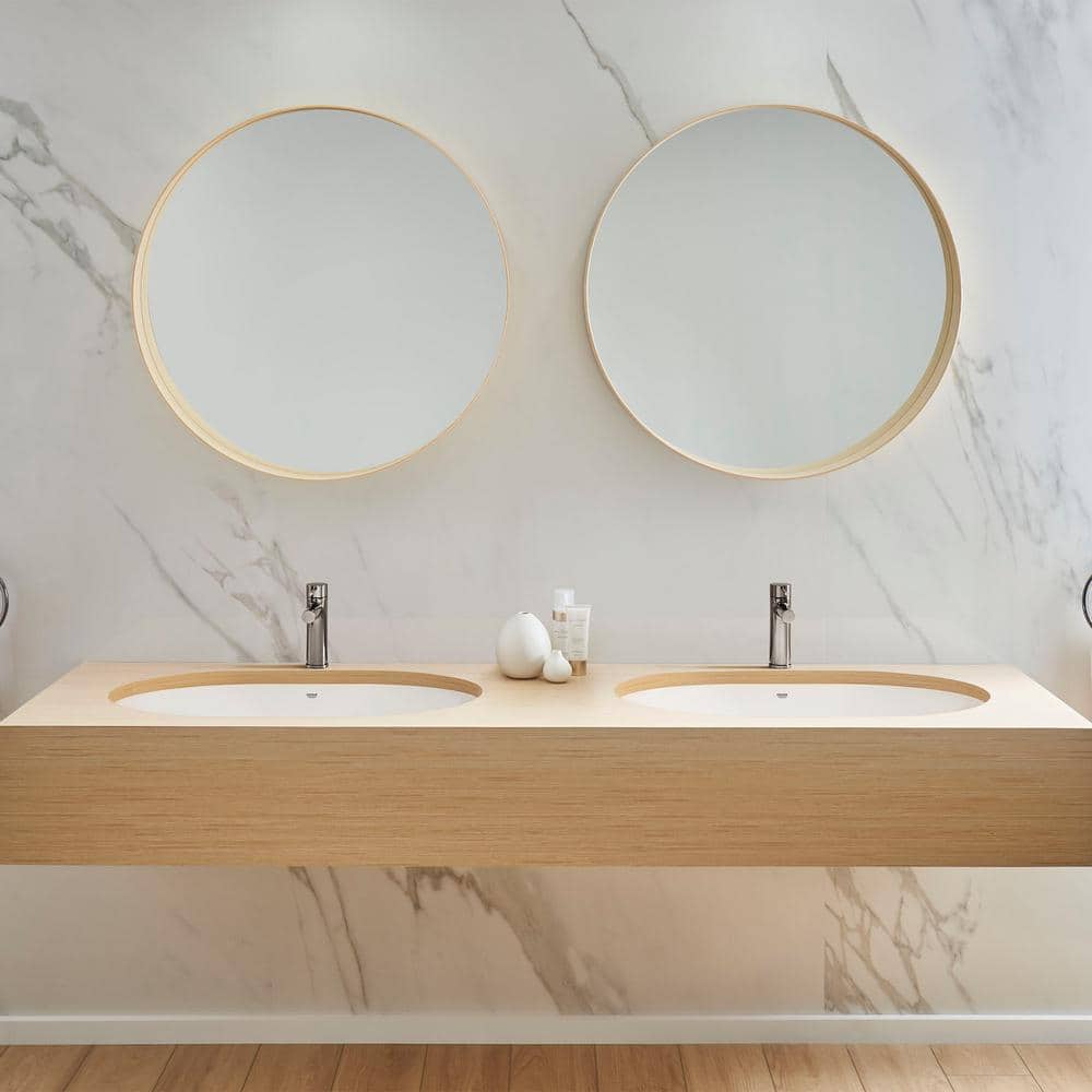 Essence Alpine White Oval Ceramic Undermount Bathroom Sink