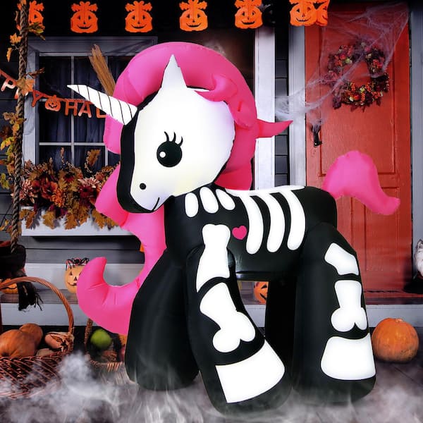 Garden SEETOYS Halloween 6 FT Inflatable Skeleton Unicorn,for Halloween Party Indoor Yard Outdoor Lawn Decoration