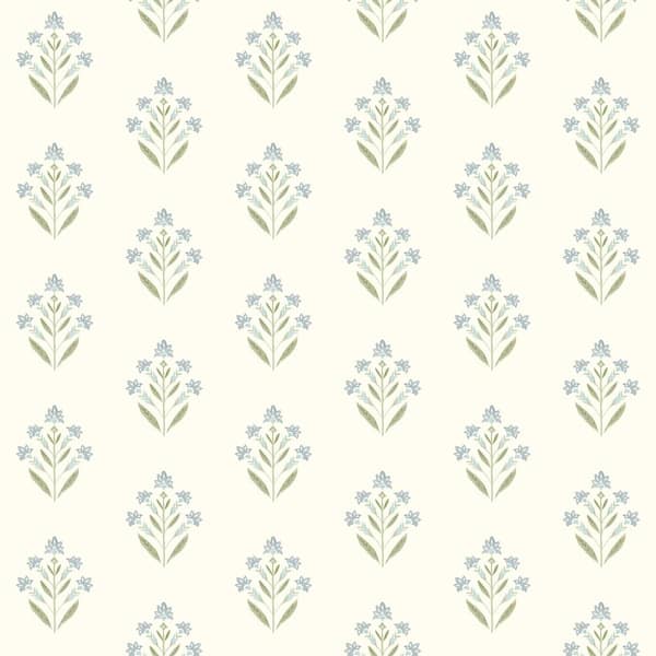 Chesapeake Kova Floral Crest Blue Prepasted Non Woven Wallpaper