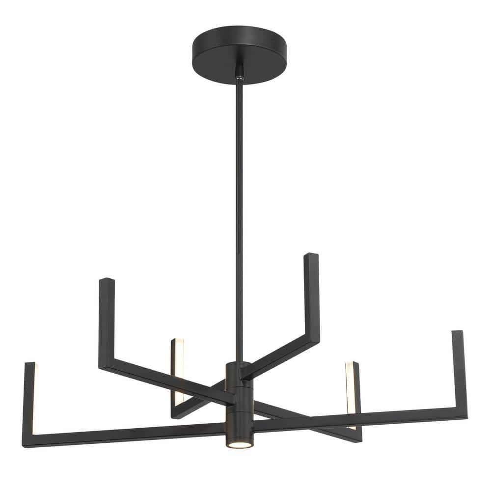 Articular 6-Light Integrated LED Black Statement Chandelier for Living Room price history on PriceWatchPro