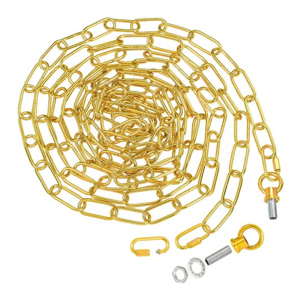 15 ft Bright Gold Lighting Chain for Hanging Lamps and Chandeliers, 65 lb Load Capacity Accessory