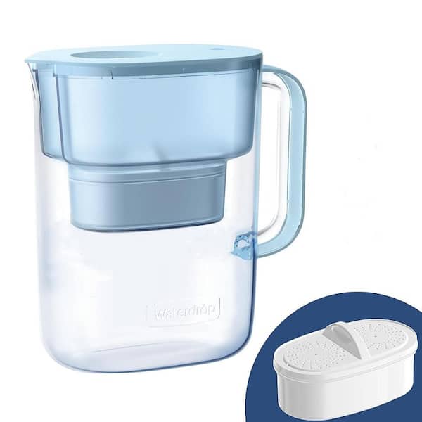 Waterdrop Water Filter Pitcher with 1-Filter, 200 Gal. Long-Life, NSF Certified, 5X Times Lifetime, Reduces PFOA/PFOS, Blue