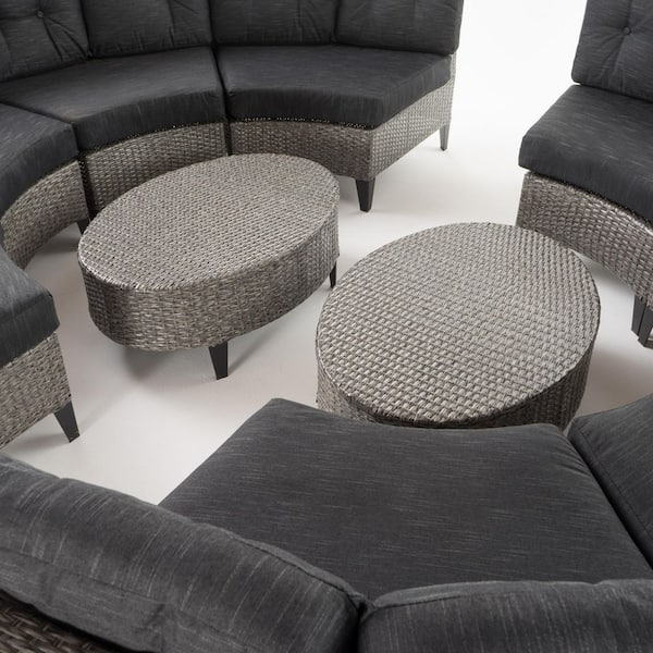 Unbranded 40. 5 in. Armless Fabric Modular Sofa Single Box Product in. Black and Gray