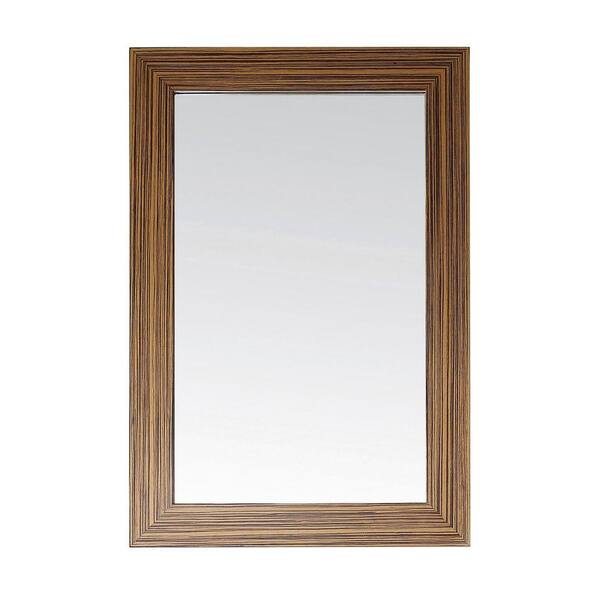 Avanity Knox 24 in. x 36 in. Non Beveled Edge Mirror in Zebra Wood