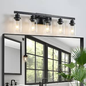 31 in. 5-Light Black Vanity Lights Fixture with no bulbs Included