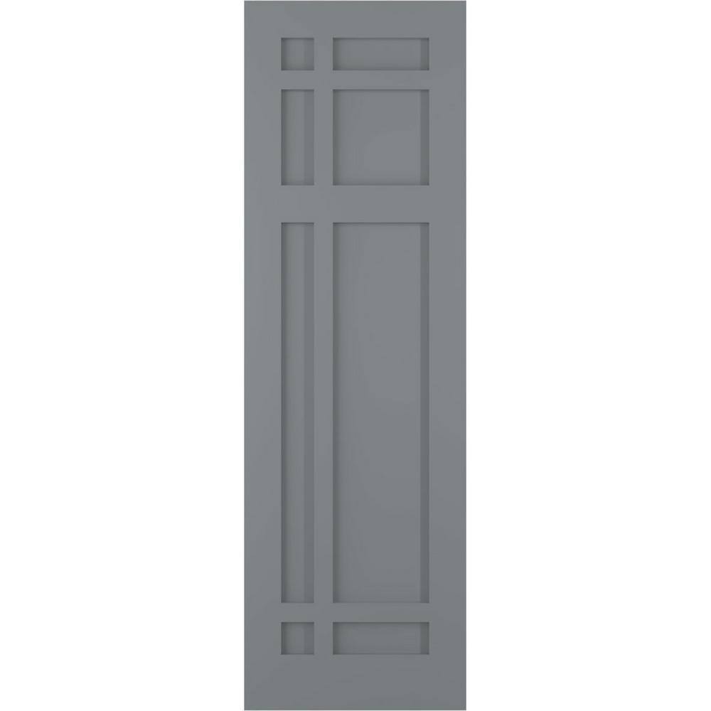 12 in. x 65 in. True Fit Flat Panel PVC San Juan Capistrano Mission Style Fixed Mount Shutters Pair in Ocean Swell price history on PriceWatchPro