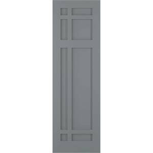 15 in. x 60 in. Flat Panel True Fit PVC San Juan Capistrano Mission Style Fixed Mount Shutters Pair in Ocean Swell