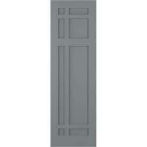 15 in. x 73 in. Flat Panel True Fit PVC San Juan Capistrano Mission Style Fixed Mount Shutters Pair in Ocean Swell