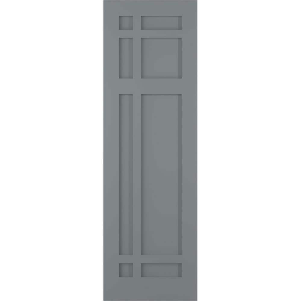 True Fit 18 in. x 42 in. Flat Panel PVC San Juan Capistrano Mission Style Fixed Mount Shutters Pair in Ocean Swell price history on PriceWatchPro