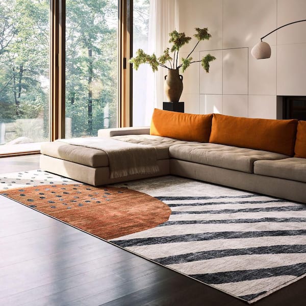 Manaslu Sunrise Fringed Multi 5 ft. x 8 ft. Area Rug