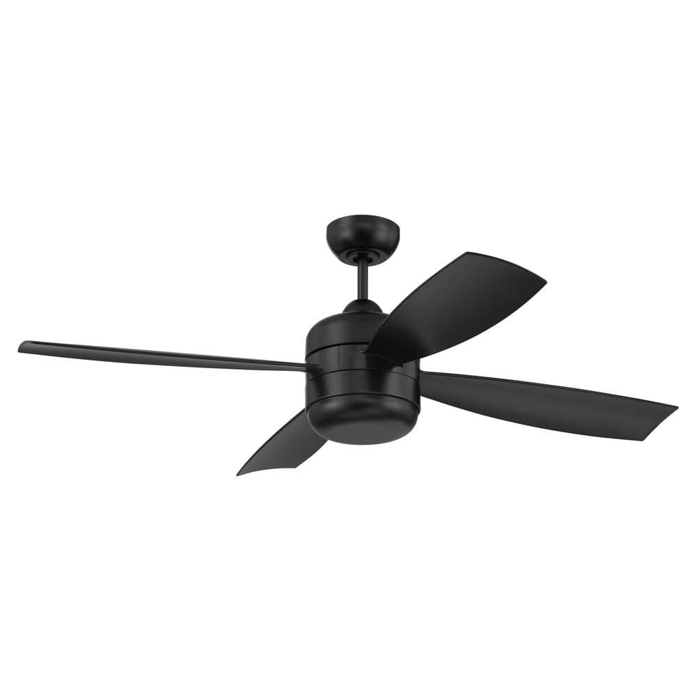52'' Flat Black Smart Ceiling Fan with LED Light