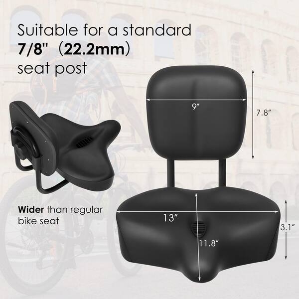 thumbnail image 2 of Micargi Universal Wide Cruiser Bike Seat With Adjustable Backrest – Black & Brown 2 of 3