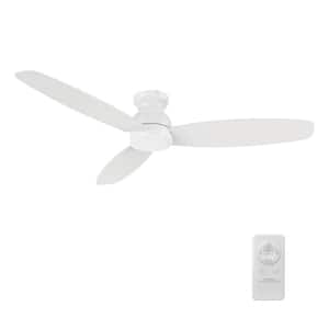 Osborn 60 in. Indoor White 10-Speed DC Motor Flush Mount Ceiling Fan with Remote Control