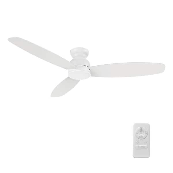 CARRO Osborn 60 in. Indoor White 10-Speed DC Motor Flush Mount Ceiling Fan with Remote Control