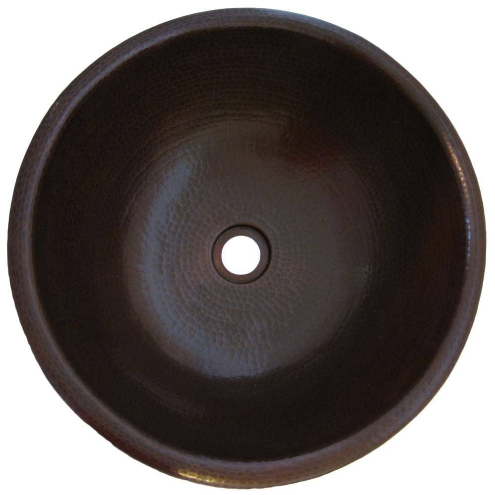 Granada 17'' Round Rustic Copper Bathroom Sink