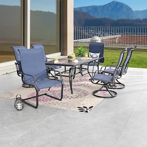 7-Piece Metal Bar Height Outdoor Dining Set