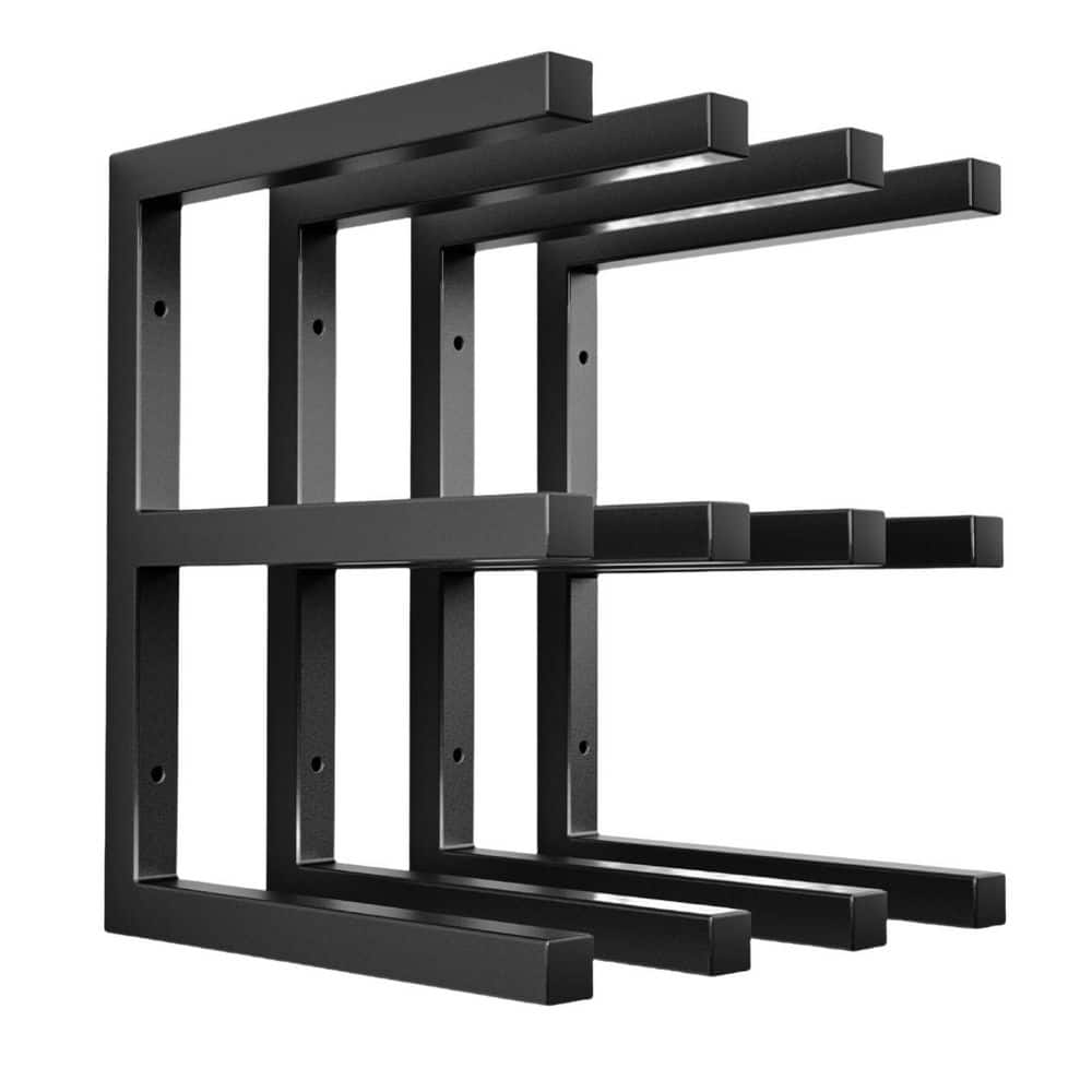 16.7 in. x 13 in. Black Heavy Duty Metal Shelf with 6-Level Holds Up for Wood Organizer and Lumber Storage (4-Pack) price history on PriceWatchPro