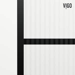 Divide 34 in. W x 74 in. H Framed Fixed Shower Screen Door in Matte Black with 3/8 in. (10mm) Fluted Glass