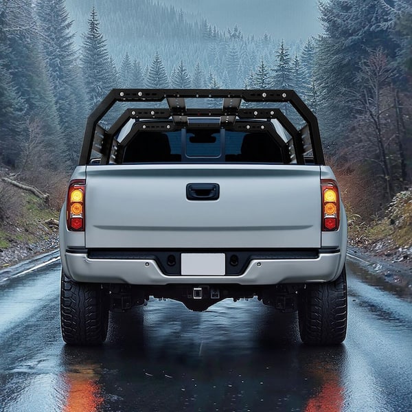 Overland Truck Bed Rack, 51.2-65.4 in. Adjustable, Sidebar, 900 lbs. Capacity Rack, Fits Mid-Size Trucks Tacoma/Ranger