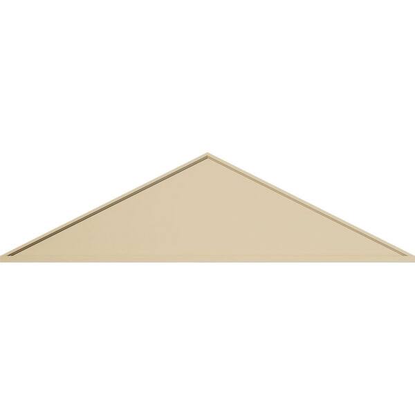 Ekena Millwork 66-in. W x 17-1/2-in. H x 2-in. P (Pitch 6/12) Peaked Cap Smooth Signature Urethane Pediment, Primed Tan