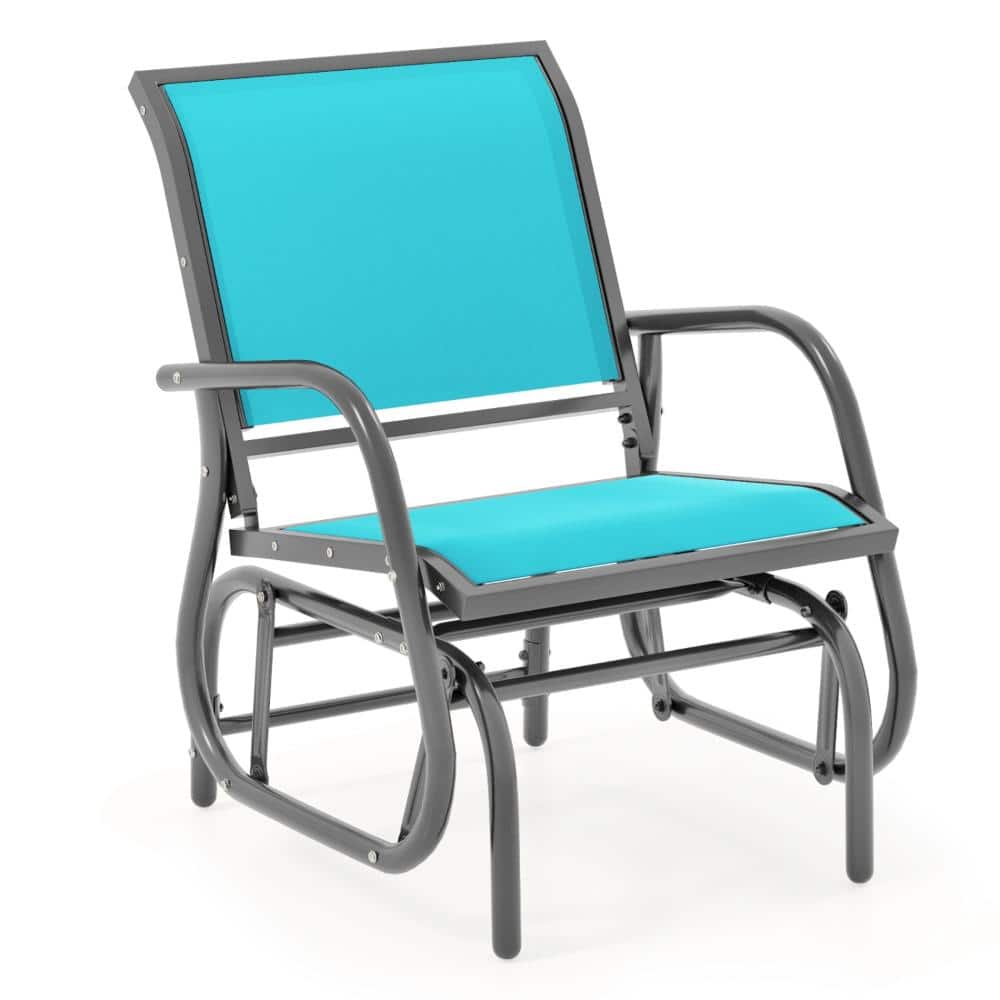 25 in. Steel Patio Swing Glider Chair with Breathable Fabric Seat and 330 lb. Capacity, Turquoise price history on PriceWatchPro