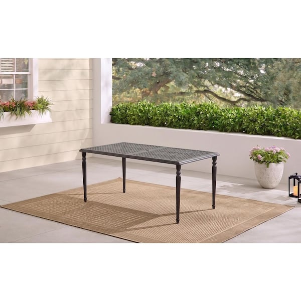 Laurel Oaks Dark Brown Metal Outdoor Dining Table