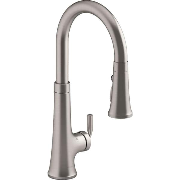 KOHLER Tone Single Handle Touchless Pull Down Sprayer Kitchen Faucet in ...