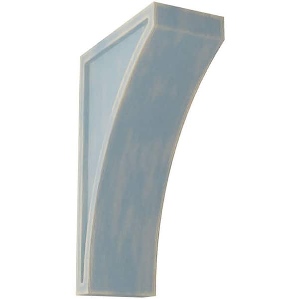 Ekena Millwork 3 in. x 10 in. x 6-1/2 in. Driftwood Blue Large Lawson Wood Vintage Decor Corbel
