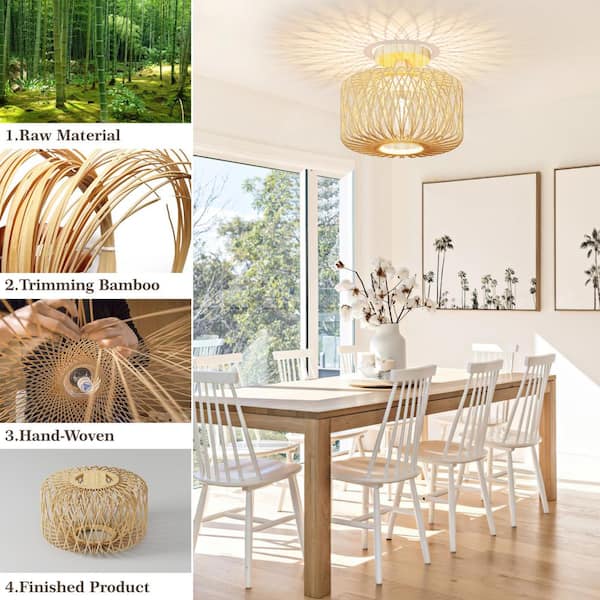 Tivleed 10.4 in. 1-Light Bohemian Recessed Mount with