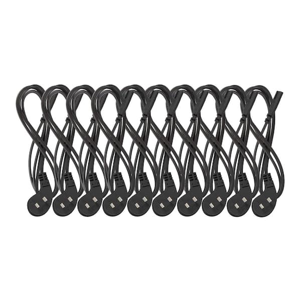 10 ft. Ultra Low Profile 18AWG / 2-Conductors Indoor (NEMA 1-15P / C7) Power Cord Black (10-Pack)
