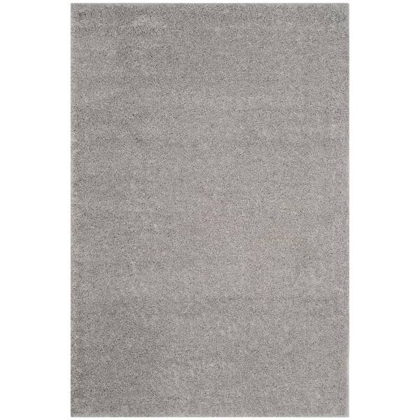 SAFAVIEH Arizona Shag Light Gray 3 ft. x 5 ft. Solid Area Rug