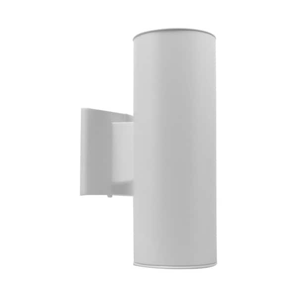 NICOR 75-Watt 2-Light White Outdoor Wall Lantern Sconce Column Light