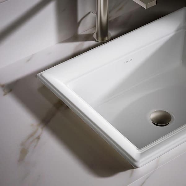 KOHLER Artifacts 21 in. x 20.88 in. Drop-In Bathroom Sink in White