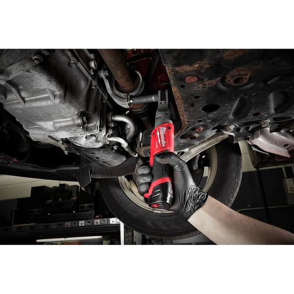 Milwaukee M12 FUEL 12V Lithium-Ion Brushless Cordless 3/8 in. Ratchet and Jobsite Radio with Two 3.0 Ah Batteries