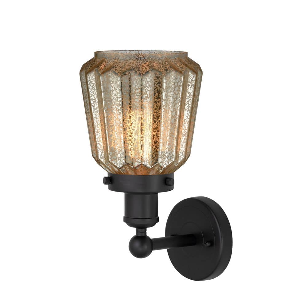 Chatham 1-Light Matte Black Wall Sconce with Clear Glass Shade price history on PriceWatchPro